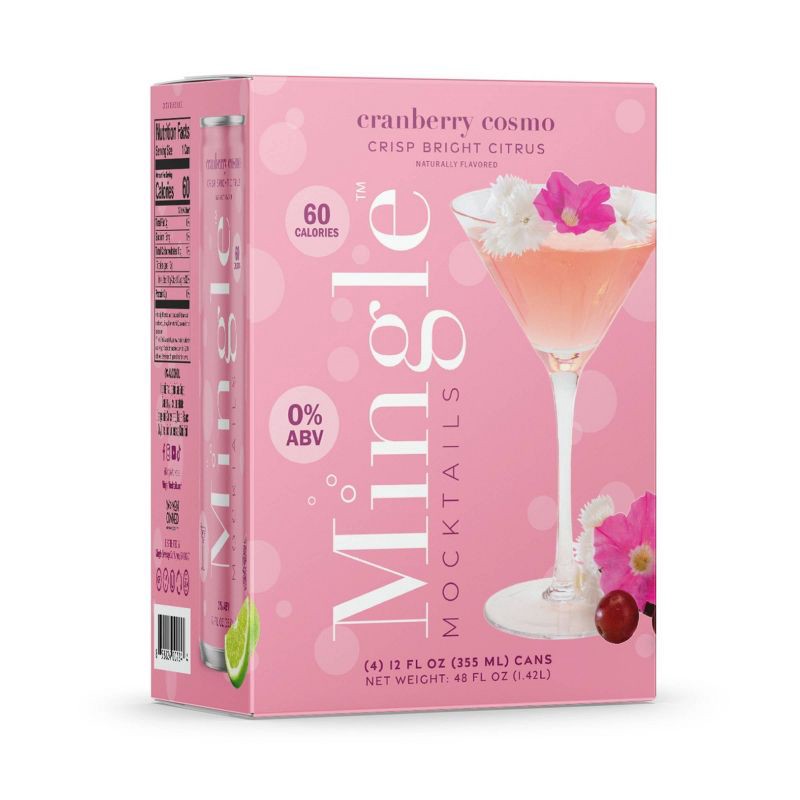 slide 2 of 10, Mingle Mocktails Non-Alcoholic Cosmo - 4pk/12 fl oz Cans, 4 ct; 12 fl oz