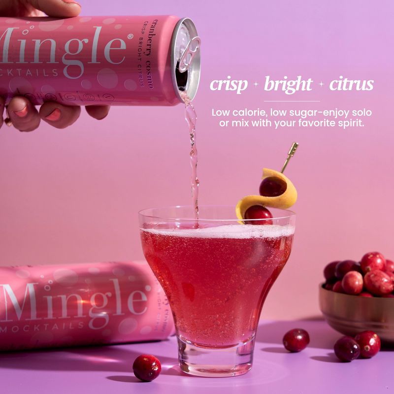 slide 3 of 7, Mingle Mocktails Non-Alcoholic Cosmo - 4pk/12 fl oz Cans, 4 ct; 12 fl oz