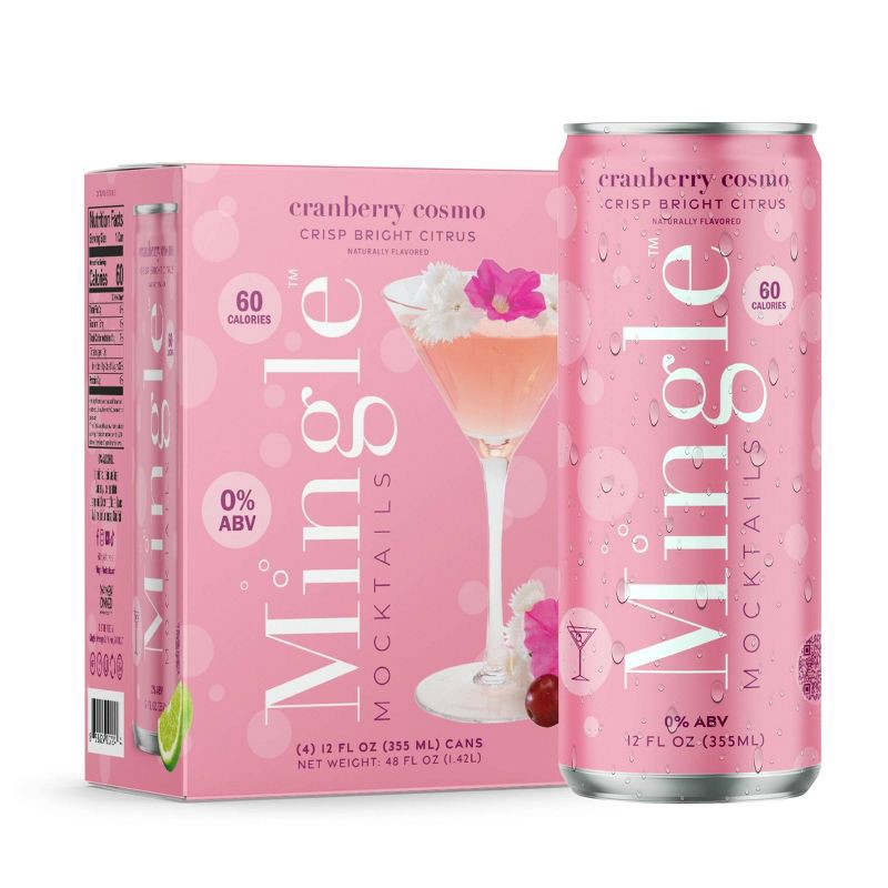 slide 1 of 10, Mingle Mocktails Non-Alcoholic Cosmo - 4pk/12 fl oz Cans, 4 ct; 12 fl oz