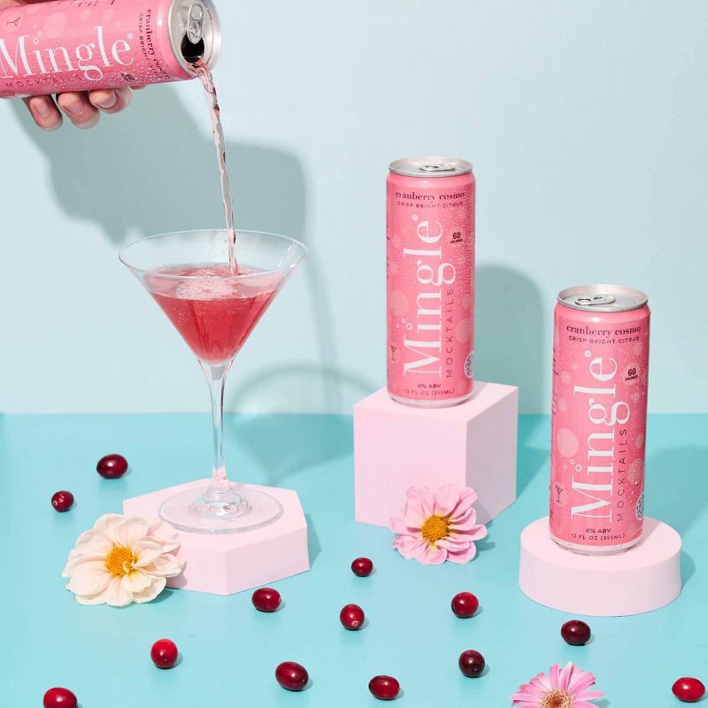 slide 5 of 7, Mingle Mocktails Non-Alcoholic Cosmo - 4pk/12 fl oz Cans, 4 ct; 12 fl oz