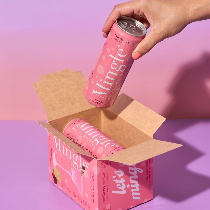 slide 6 of 7, Mingle Mocktails Non-Alcoholic Cosmo - 4pk/12 fl oz Cans, 4 ct; 12 fl oz