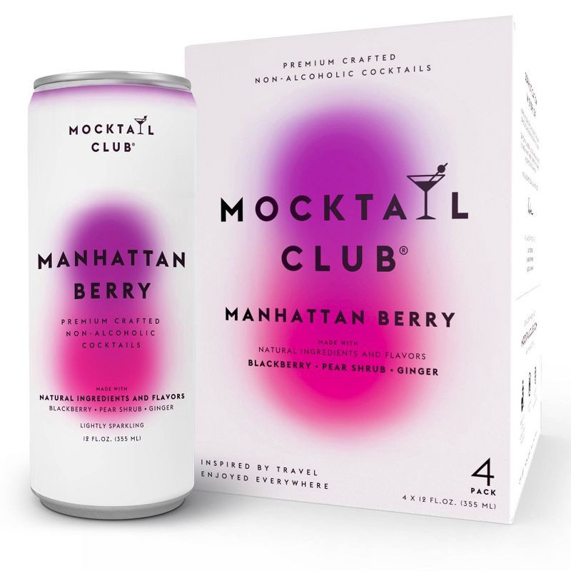 slide 1 of 5, Mocktail Club Non-Alcoholic Manhattan Berry - 4pk/12 fl oz Cans, 4 ct; 12 fl oz