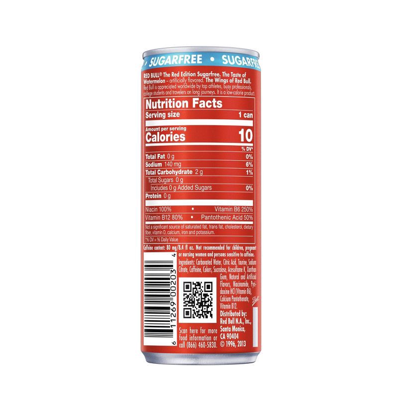 slide 3 of 8, Red Bull Sugar Free Red Edition Energy Drink - 4pk/8.4 fl oz Cans, 4 ct; 8.4 fl oz