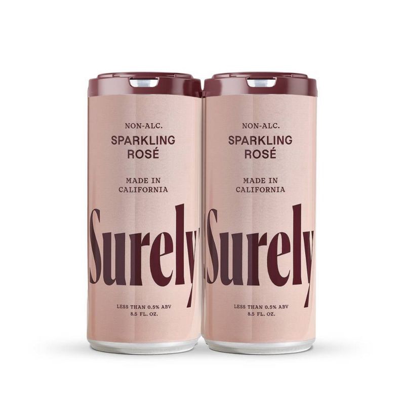 slide 2 of 4, Surely Non-Alcoholic Sparkling Rose - 4pk/8.5 fl oz Cans, 4 ct, 8.5 fl oz