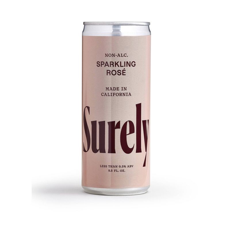 slide 1 of 4, Surely Non-Alcoholic Wine Sparkling Rose - 4pk/8.5 fl oz Cans, 4 ct, 8.5 fl oz
