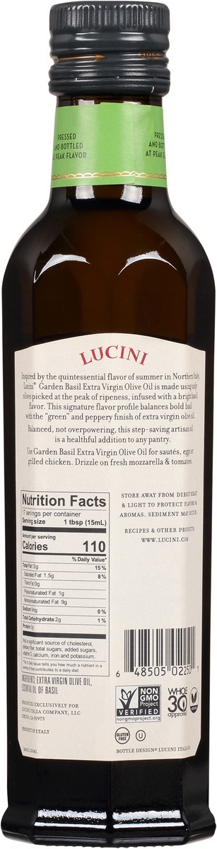 slide 13 of 13, Lucini Garden Basil Extra Virgin Olive Oil 8.5 fl oz, 8.5 fl oz