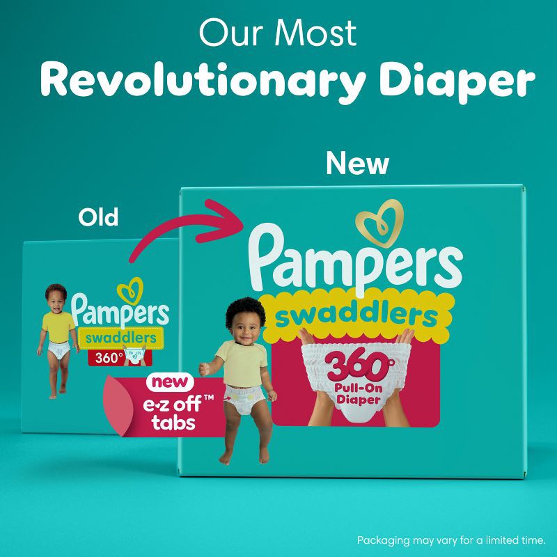 slide 2 of 15, Pampers Swaddler 360 Disposable Baby Diapers - Size 4 - 56ct, 4 x 56 ct