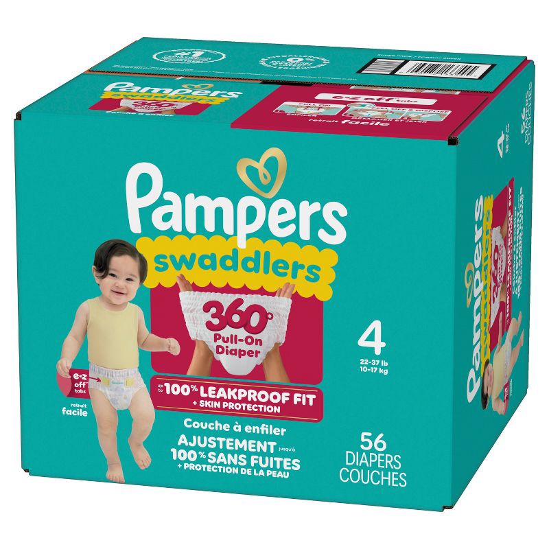 slide 14 of 15, Pampers Swaddler 360 Disposable Baby Diapers - Size 4 - 56ct, 4 x 56 ct