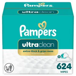 Pampers Ultra Clean Baby Wipes - 624ct: Diaper Area Care, Hypoallergenic, Paraben-Free, No Fragrance