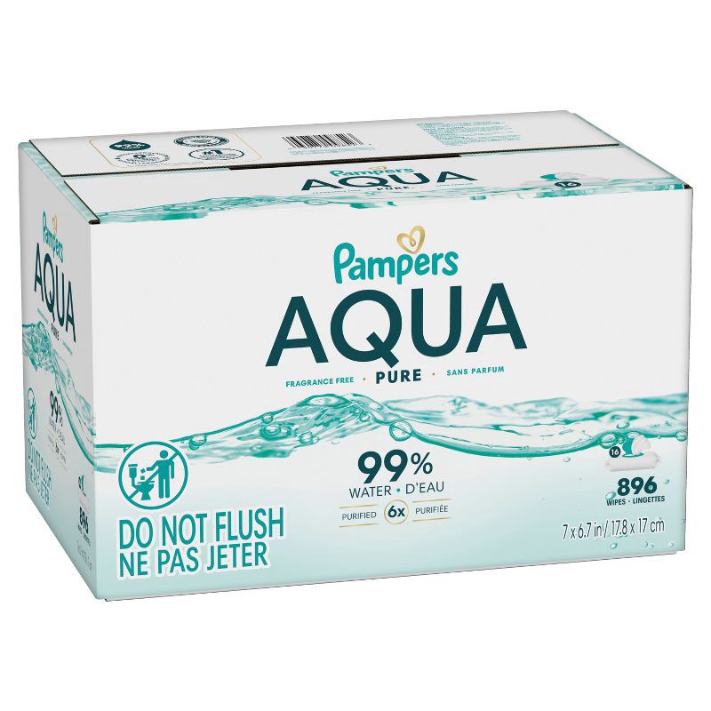 slide 13 of 16, Pampers Baby Wipes - Aqua Pure - 896ct, 896 ct