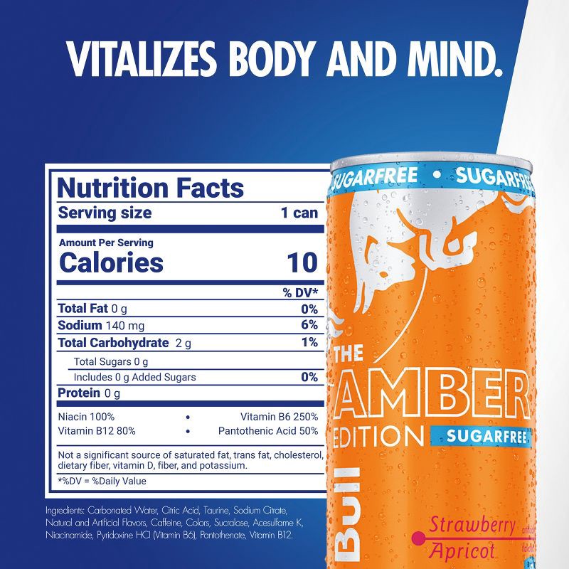 slide 11 of 14, Red Bull Sugar Free Amber Edition Energy Drink - 8.4 fl oz Can, 8.4 fl oz