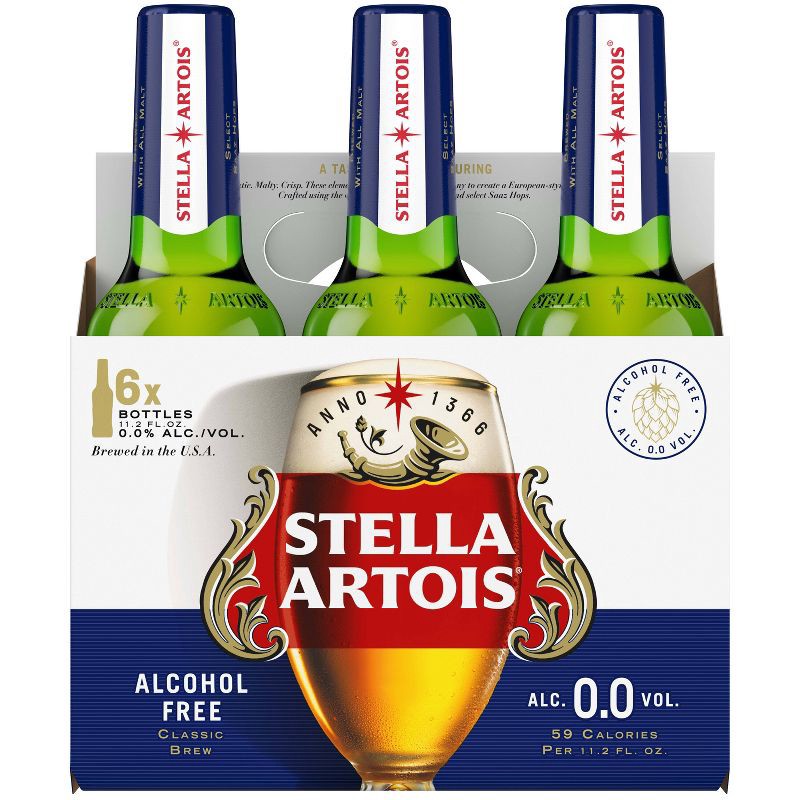 slide 13 of 13, Stella Artois Liberte Non-Alcoholic Lager - 6pk/11.2 fl oz Bottles, 6 ct; 11.2 fl oz