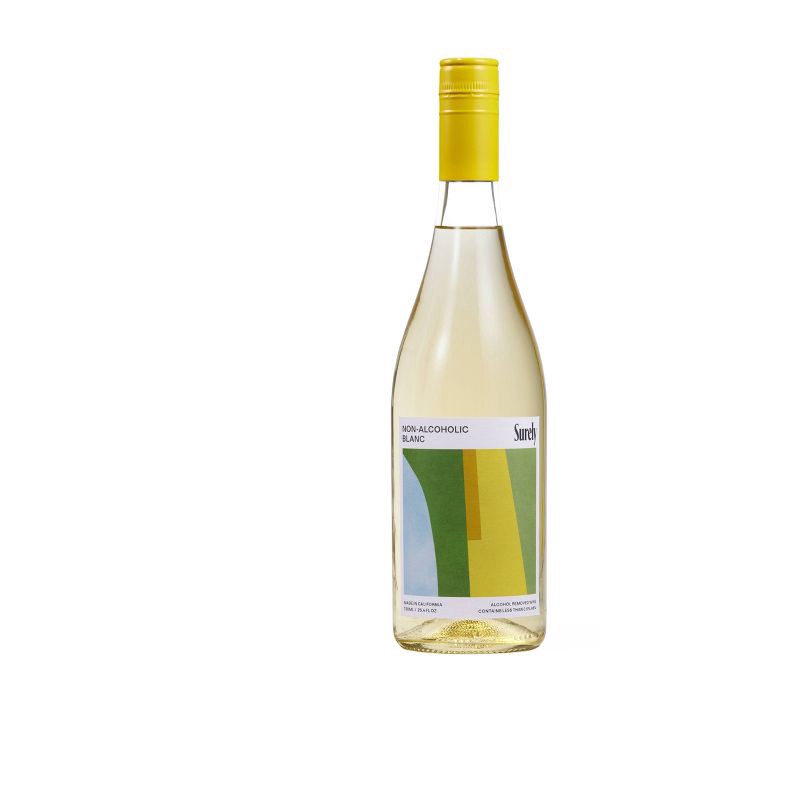 slide 1 of 4, Surely Non-Alcoholic White Wine - 750ml Bottle, 750 ml