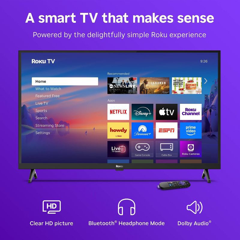 slide 3 of 14, Roku 32" Select Series 720p HD Smart Roku TV with Roku TV Remote, 1 ct