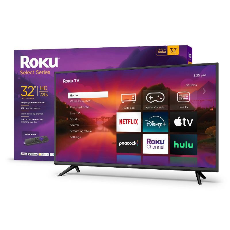 slide 1 of 14, Roku 32" Select Series 720p HD Smart Roku TV with Roku TV Remote, 1 ct