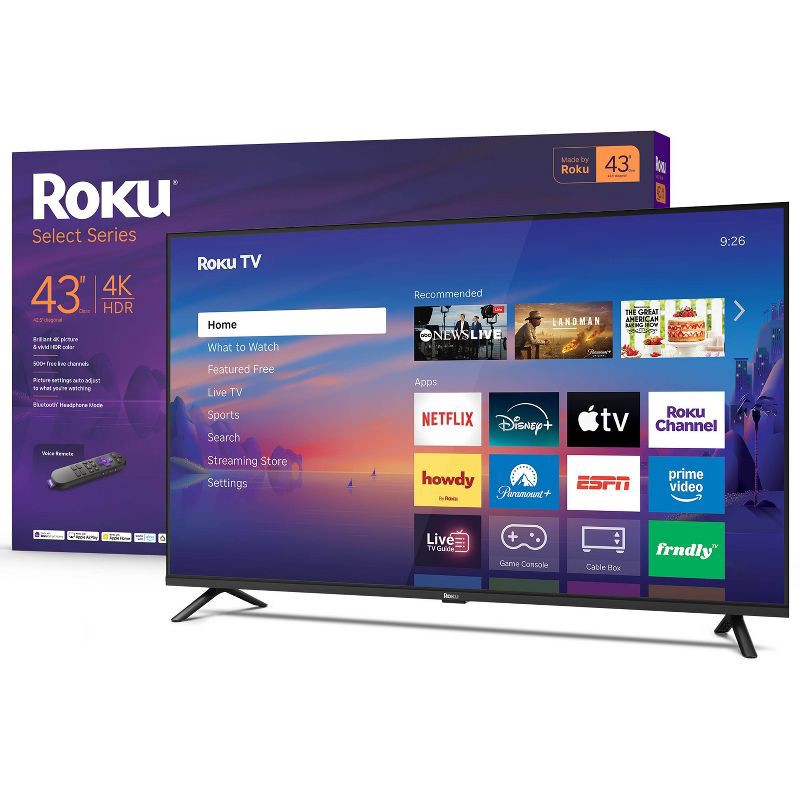 slide 1 of 14, Roku 43" Select Series 4K HDR Smart Roku TV with Roku TV Remote, 1 ct