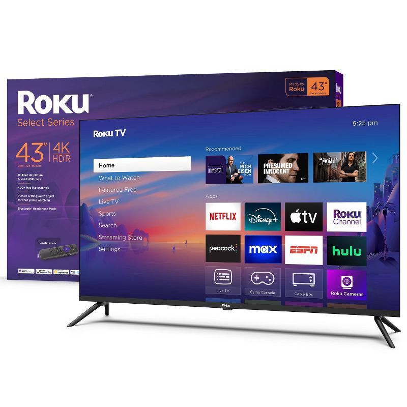 slide 1 of 11, Roku 43" Select Series 4K HDR Smart Roku TV with Roku TV Remote, 1 ct