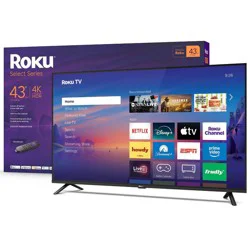 Roku 43" Select Series 4K HDR Smart Roku TV with Roku TV Remote