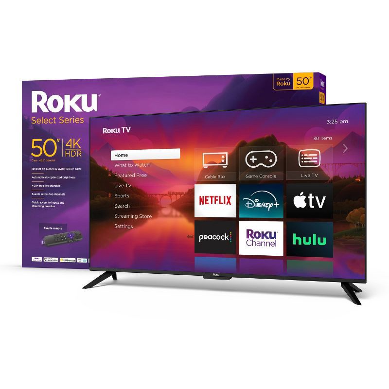slide 1 of 11, Roku 50" Select Series 4K HDR Smart Roku TV with Roku TV Remote, 1 ct
