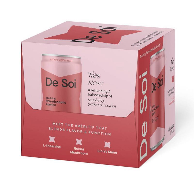 slide 3 of 5, De Soi Très Rosé Non-Alcoholic Aperitif - 4pk/8 fl oz Cans, 4 ct, 8 fl oz