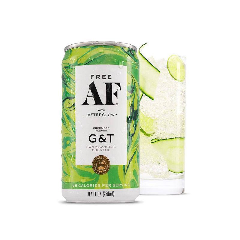 slide 2 of 7, Free AF Non-Alcoholic Cucumber G&T - 4pk/8.4 fl oz Cans, 4 ct; 8.4 fl oz