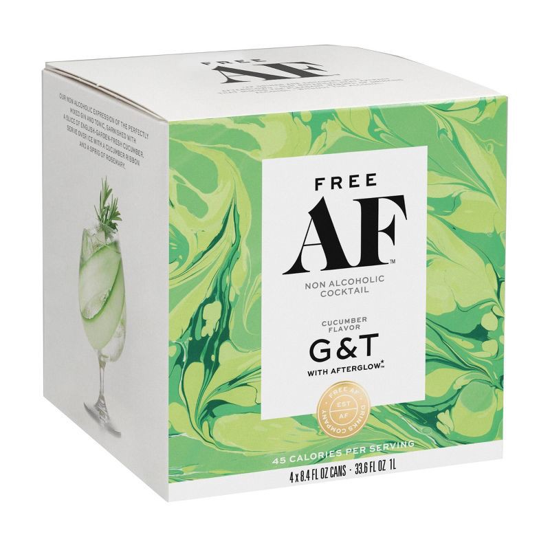 slide 1 of 7, Free AF Non-Alcoholic Cucumber G&T - 4pk/8.4 fl oz Cans, 4 ct; 8.4 fl oz