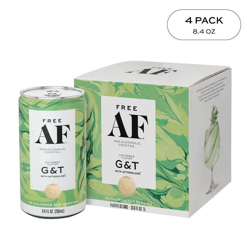 slide 7 of 7, Free AF Non-Alcoholic Cucumber G&T - 4pk/8.4 fl oz Cans, 4 ct; 8.4 fl oz