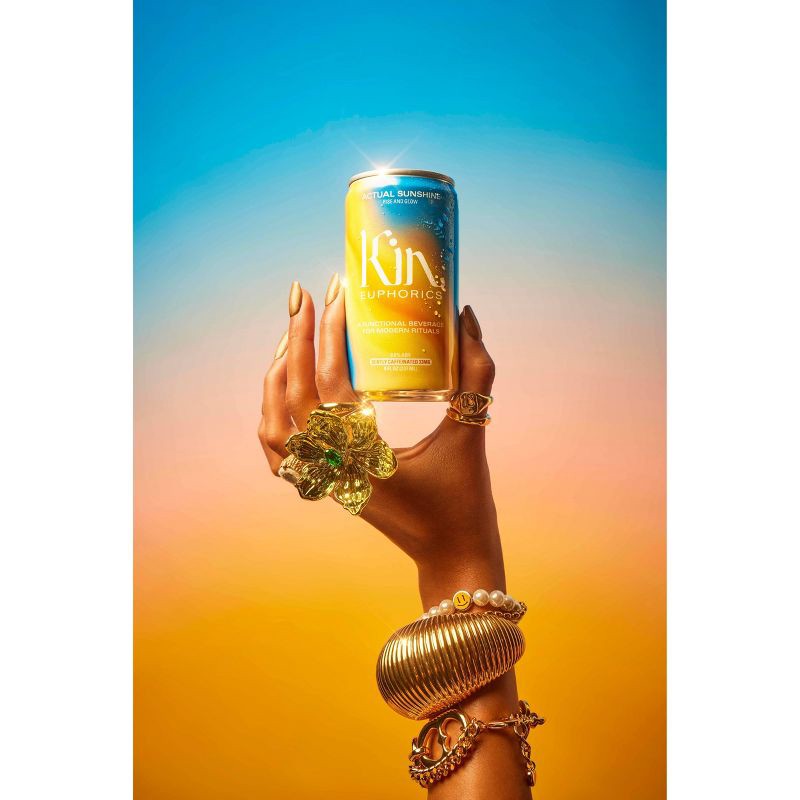slide 4 of 4, Kin Euphorics Actual Sunshine Non-Alcoholic - 4pk/8 fl oz Cans, 4 ct, 8 fl oz