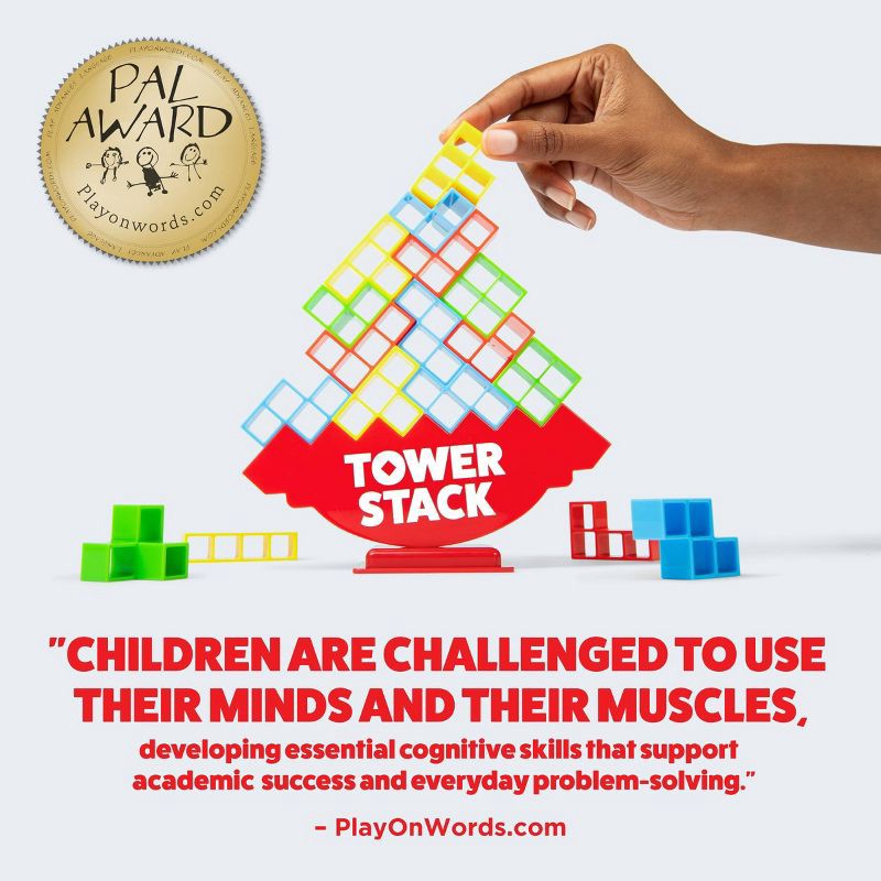 slide 3 of 8, Tower Stack Game by What Do You Meme?: Classic Creative Thinking Play for 2+ Players, 1 ct