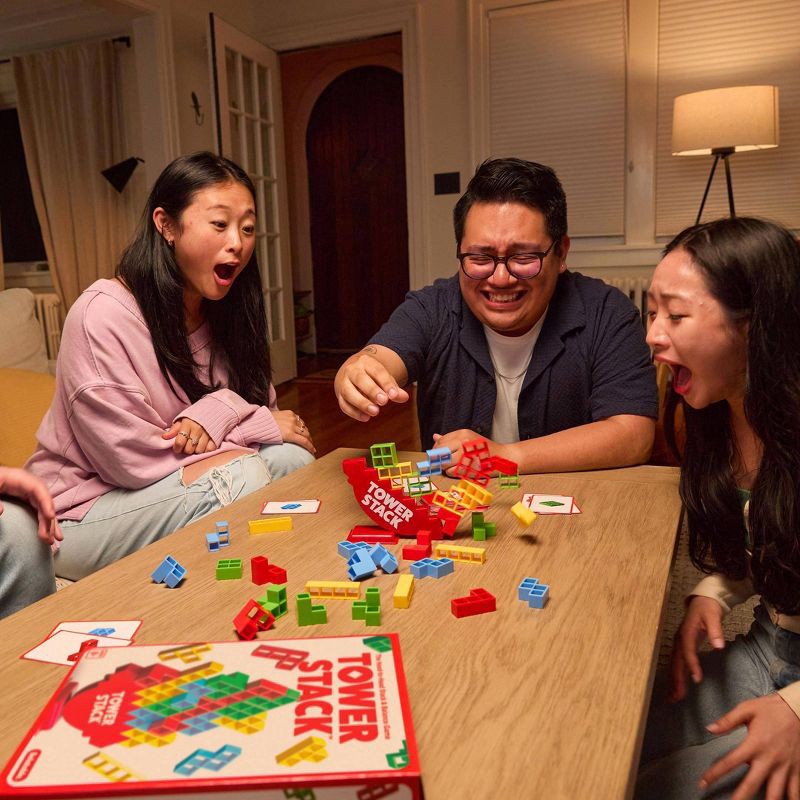 slide 6 of 8, Tower Stack Game by What Do You Meme?: Classic Creative Thinking Play for 2+ Players, 1 ct