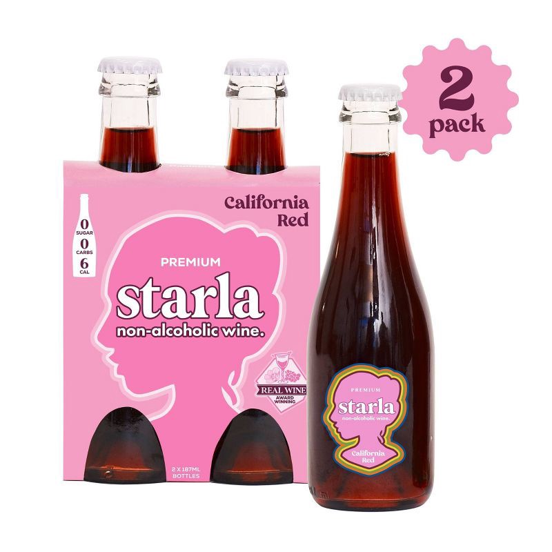 slide 2 of 5, Starla Non-Alcoholic Red - 2pk/187ml Btls, 2 ct, 187 ml