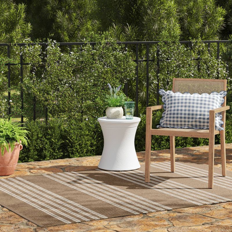 slide 2 of 5, Threshold designed w/Studio McGee Wood Caning Stackable Patio Chair Brown - Threshold™ designed with Studio McGee, 1 ct