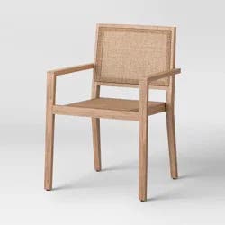 Threshold designed w/Studio McGee Wood Caning Stackable Patio Chair Brown - Threshold™ designed with Studio McGee
