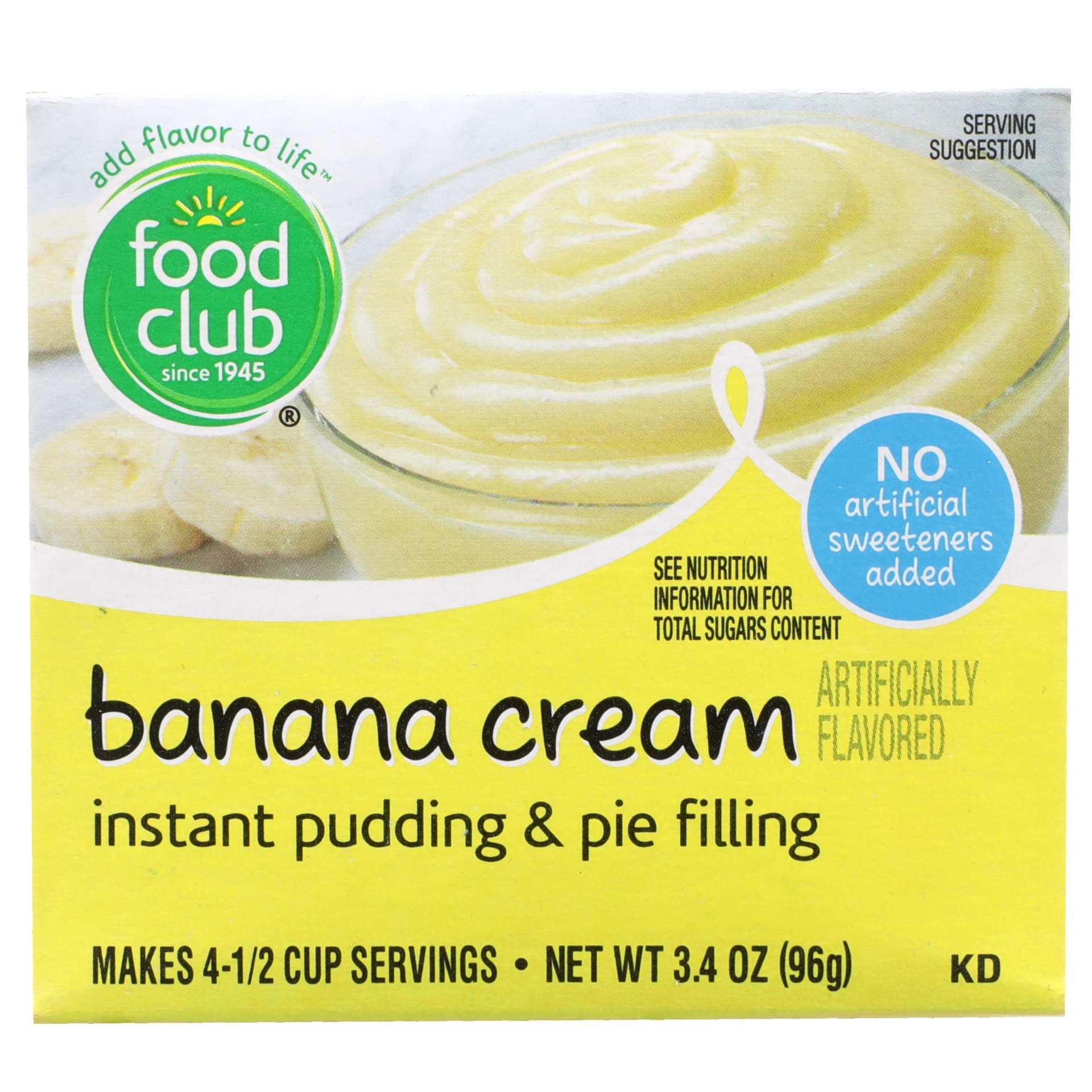 slide 1 of 6, Food Club Instant Banana Cream Pudding, 3.4 oz