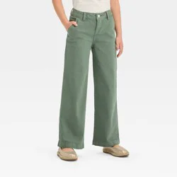 Girls' Mid-Rise Wide Leg Trouser Jeans - Cat & Jack™ Green 4
