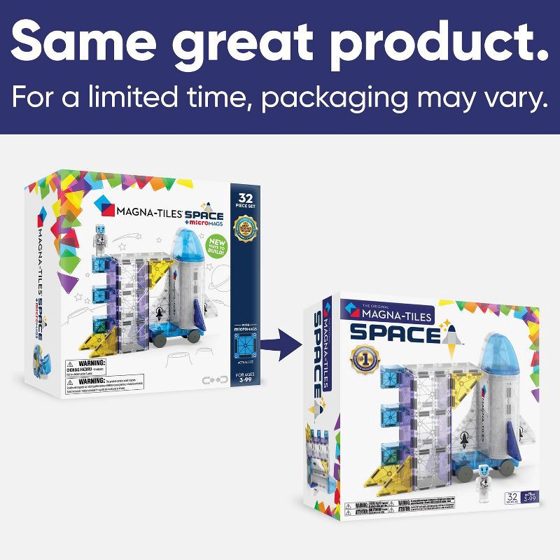 slide 10 of 10, MAGNA-TILES Space: Magnetic Building Sets for Kids, Educational Toy for Creative Thinking, Math, Fine Motor Skills, Engineering, 1 ct