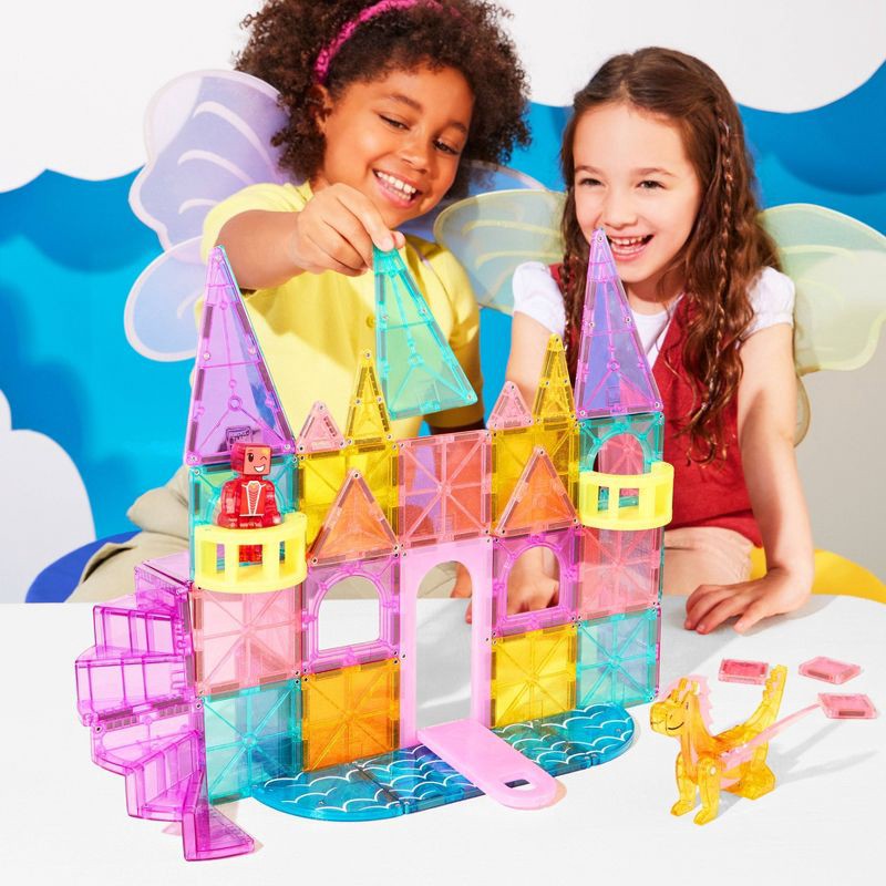 slide 2 of 9, MAGNA-TILES Castle DLX: 48-Piece Magnetic Building Set for Creative Thinking & Engineering Skills, 1 ct