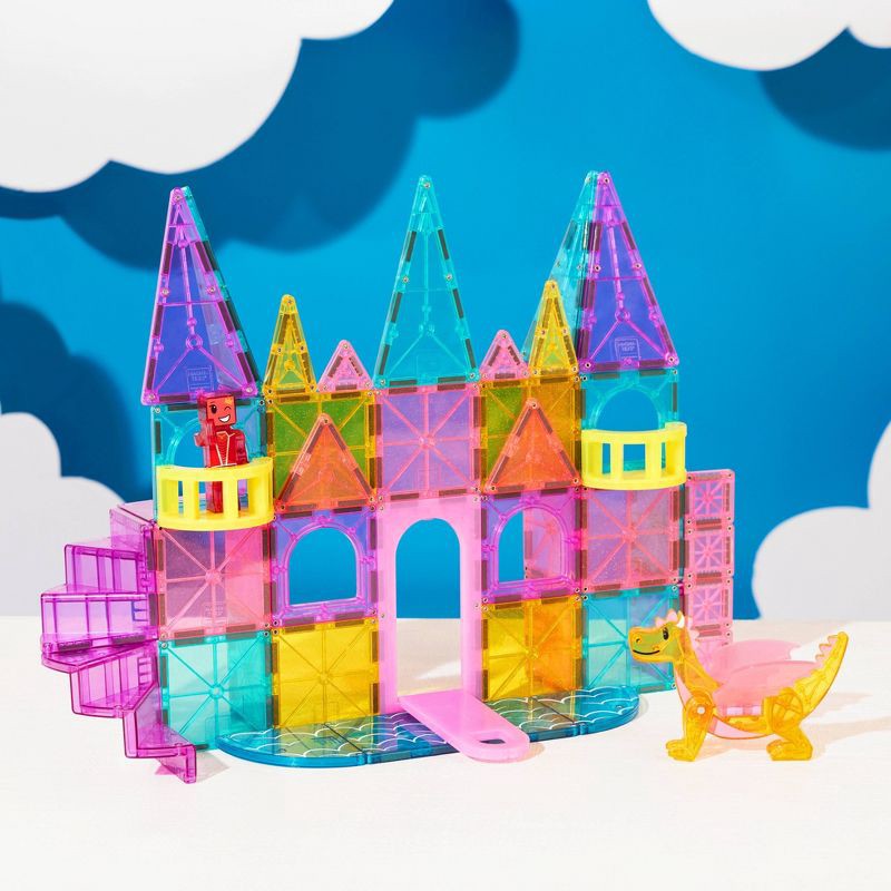 slide 3 of 9, MAGNA-TILES Castle DLX: 48-Piece Magnetic Building Set for Creative Thinking & Engineering Skills, 1 ct