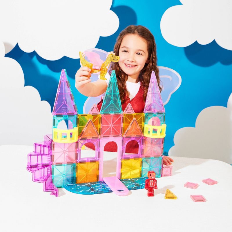 slide 4 of 9, MAGNA-TILES Castle DLX: 48-Piece Magnetic Building Set for Creative Thinking & Engineering Skills, 1 ct