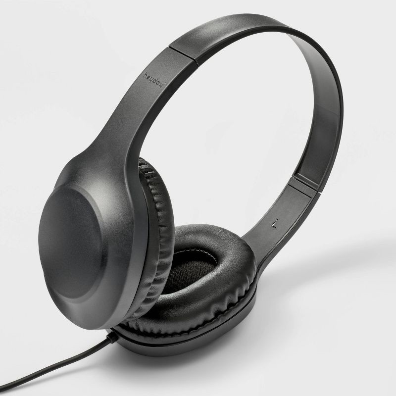slide 3 of 4, Wired On-Ear Headphones With Microphone - heyday™ Black, 1 ct
