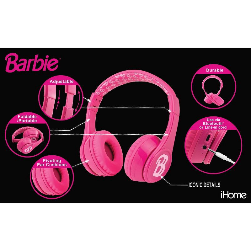 slide 3 of 6, Barbie Bluetooth Wireless Headphones, 1 ct