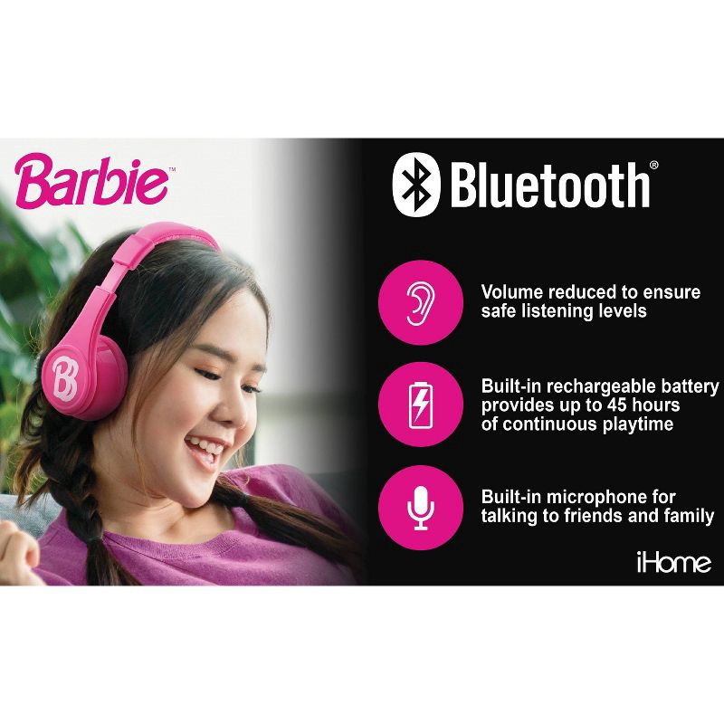 slide 2 of 6, Barbie Bluetooth Wireless Headphones, 1 ct