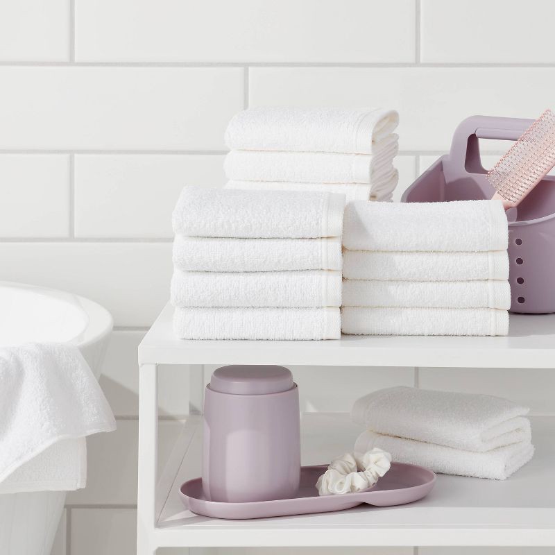 slide 2 of 4, 18pk Everyday Washcloths White - Room Essentials™, 18 ct