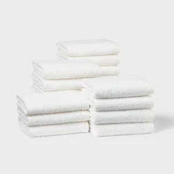 18pk Everyday Washcloths White - Room Essentials™