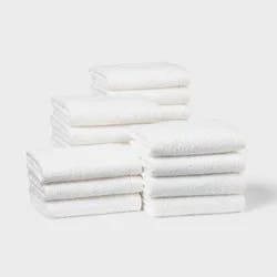 18pk Everyday Washcloths White - Room Essentials™
