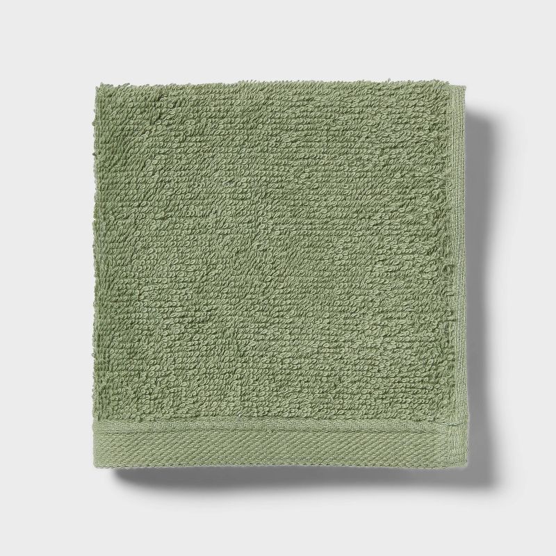 slide 3 of 4, 18pk Everyday Washcloths Green/White - Room Essentials™, 18 ct