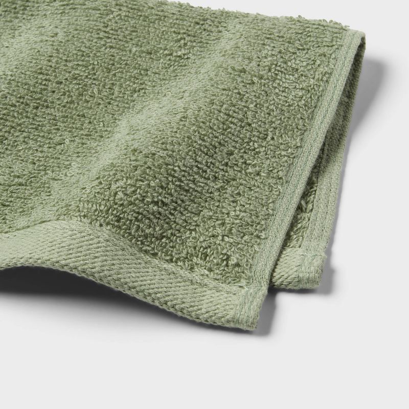 slide 4 of 4, 18pk Everyday Washcloths Green/White - Room Essentials™, 18 ct