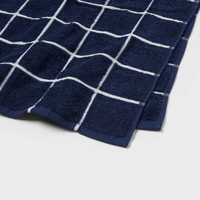 slide 3 of 4, Everyday Bath Sheet Grid Navy/White - Room Essentials™, 1 ct