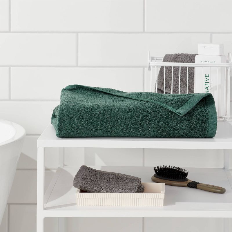 slide 2 of 4, Everyday Bath Sheet Dark Green - Room Essentials™, 1 ct