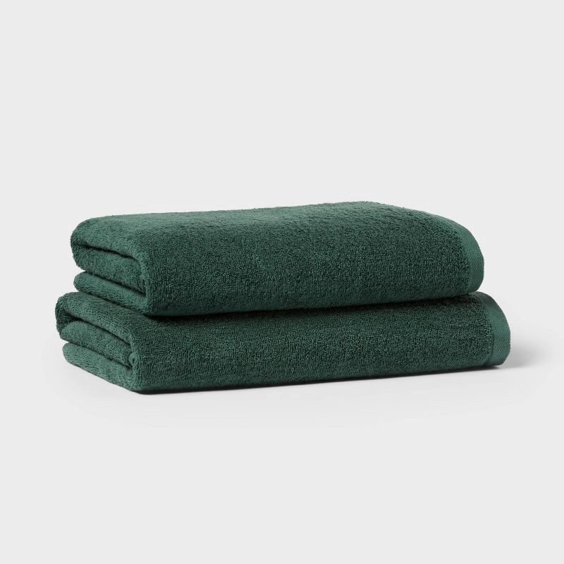 slide 4 of 4, Everyday Bath Sheet Dark Green - Room Essentials™, 1 ct